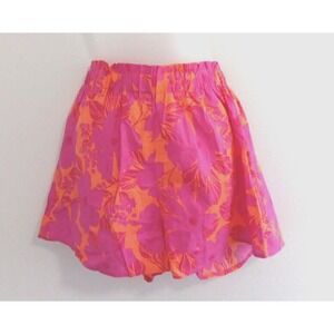Talulah Tropical Shorts‎ Womens Medium Pink Hawaiian Pull On 100% Cotton Beachy